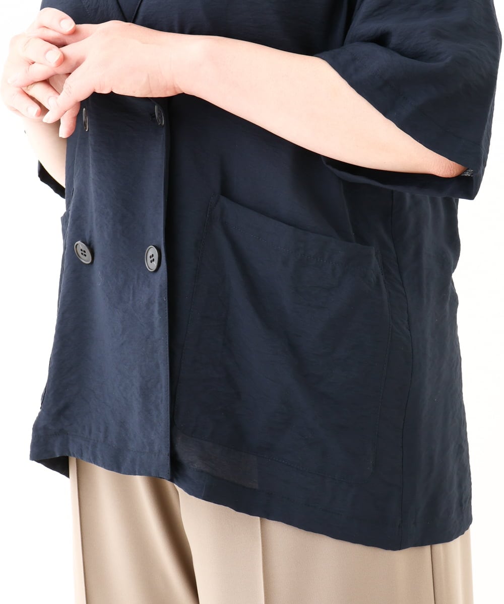 OLJHV09139 eur3(エウルキューブ) 【大きいサイズ】半袖ジャケット ネイビー(57)