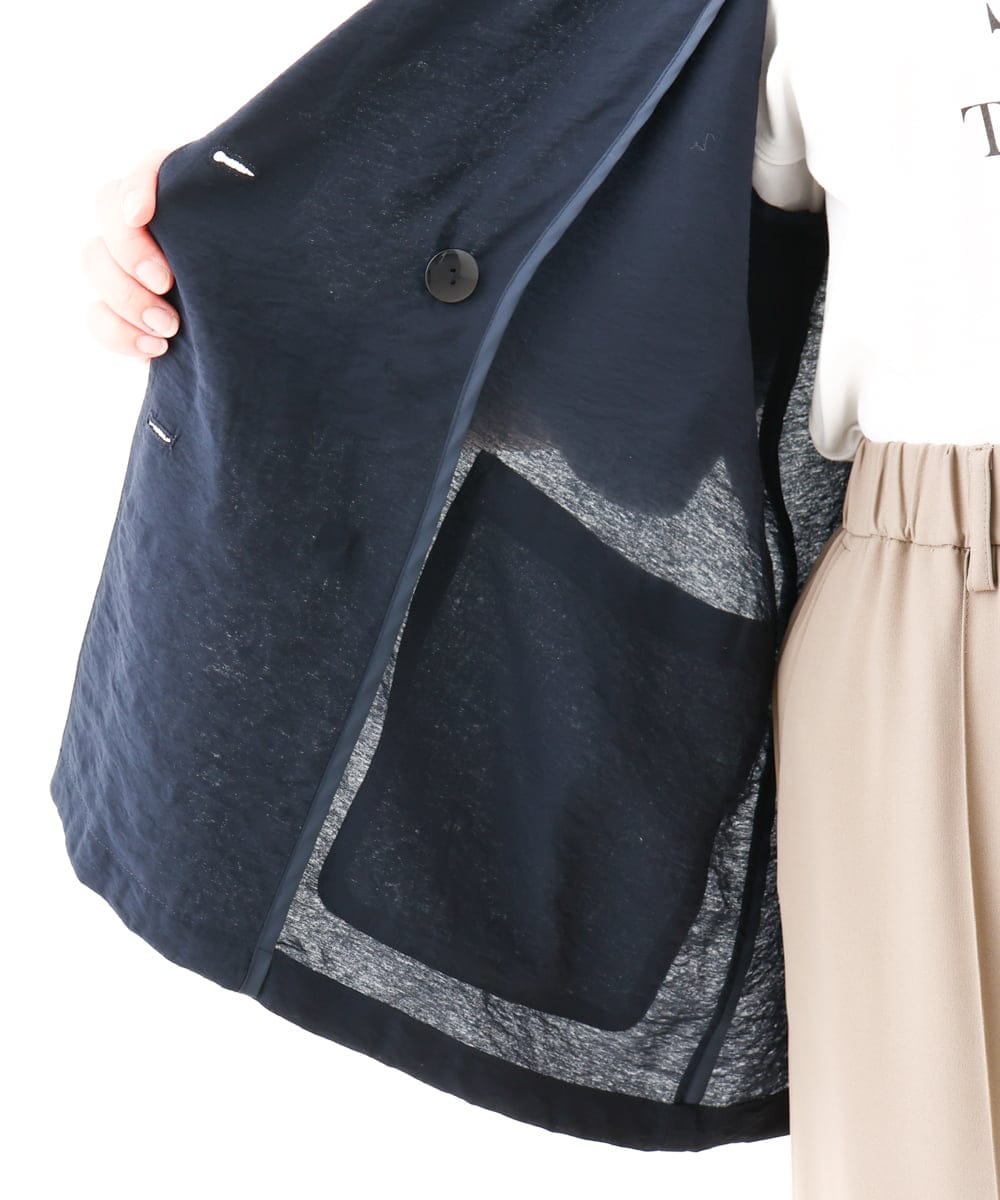 OLJHV09139 eur3(エウルキューブ) 【大きいサイズ】半袖ジャケット ネイビー(57)