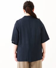 OLJHV09139 eur3(エウルキューブ) 【大きいサイズ】半袖ジャケット ネイビー(57)