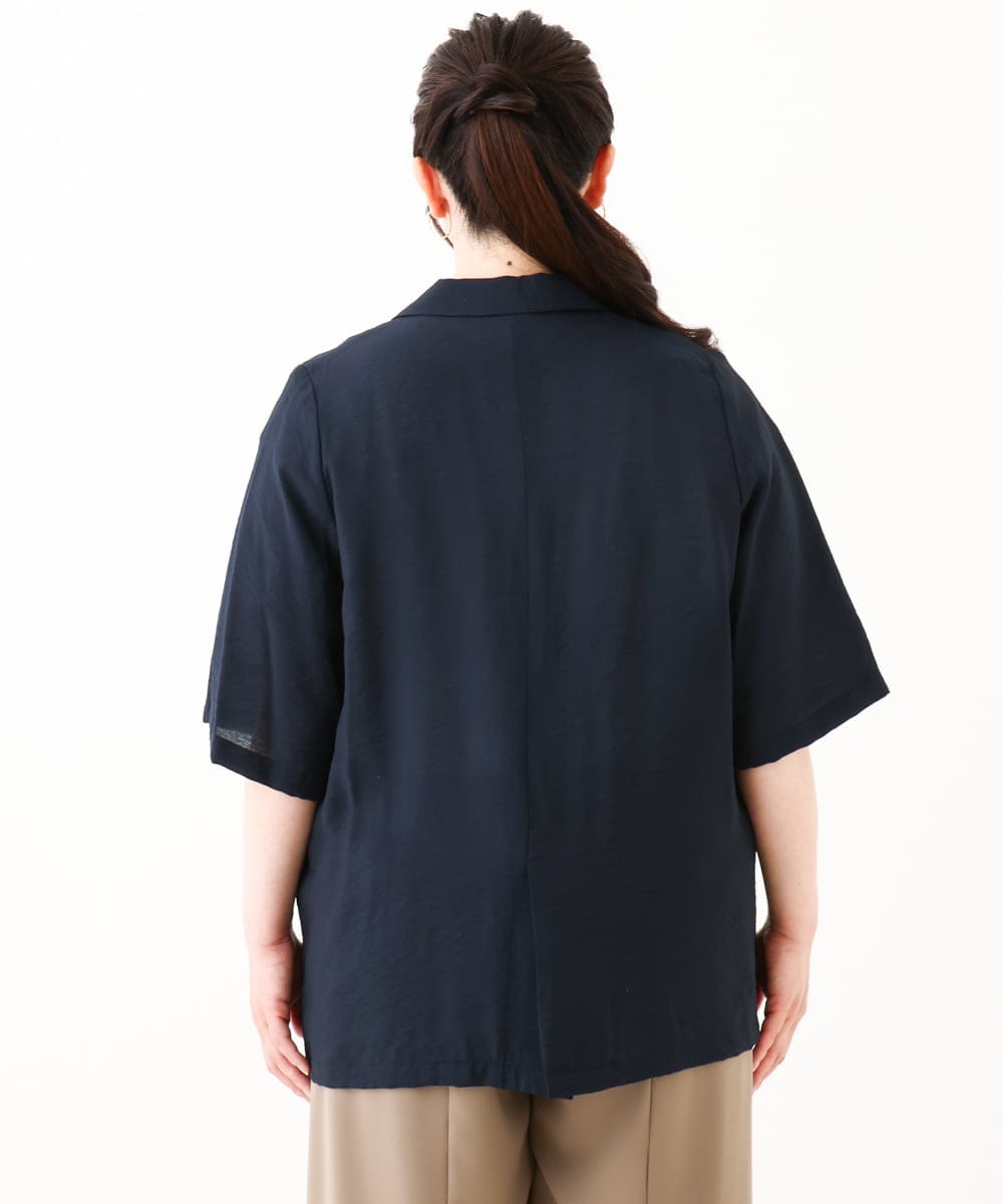 OLJHV09139 eur3(エウルキューブ) 【大きいサイズ】半袖ジャケット ネイビー(57)