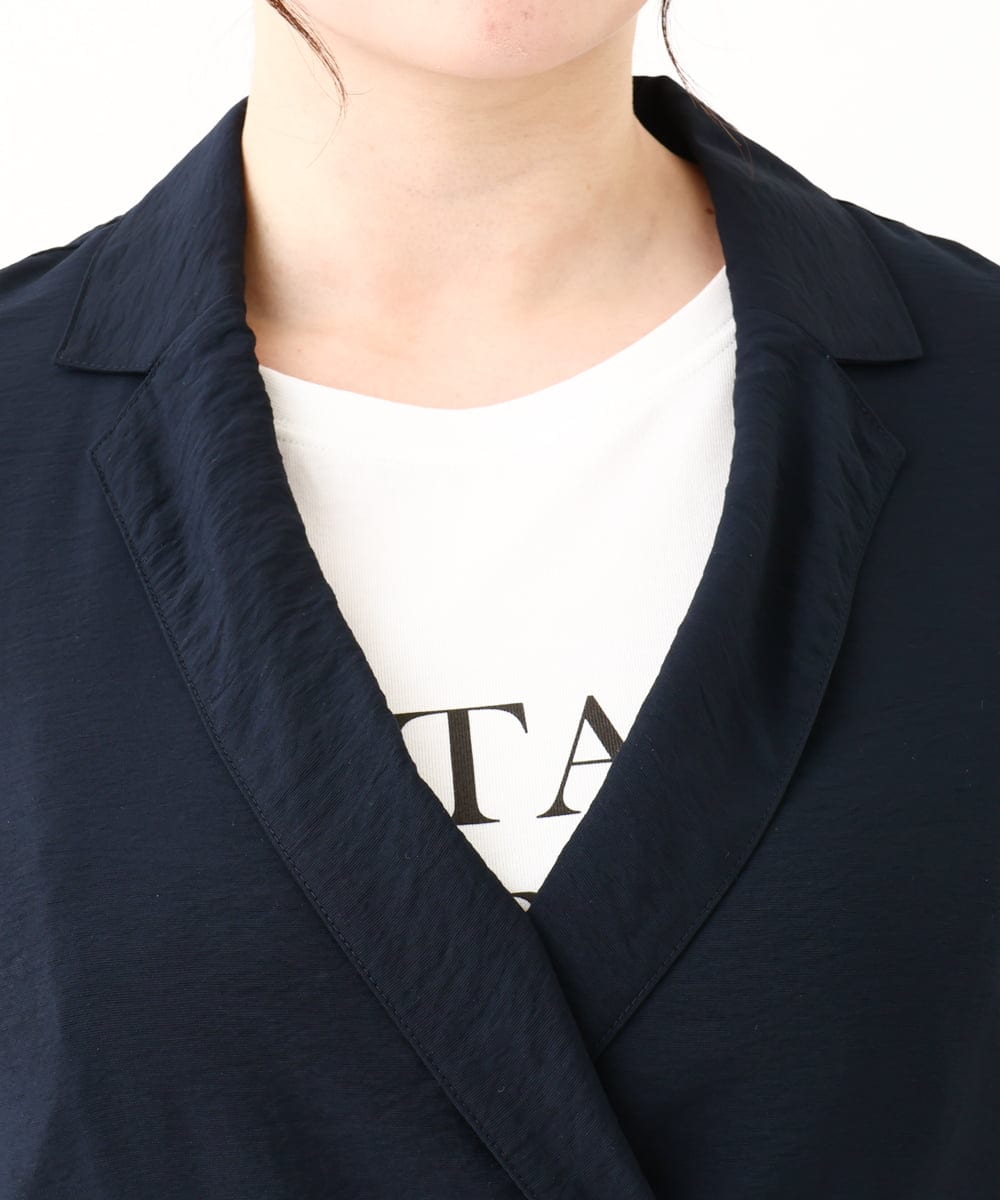 OLJHV09139 eur3(エウルキューブ) 【大きいサイズ】半袖ジャケット ネイビー(57)
