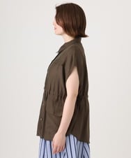 OLJID14109 eur3(エウルキューブ) 【WEB先行販売】【大きいサイズ】サファリ風ジャケット ダークブラウン