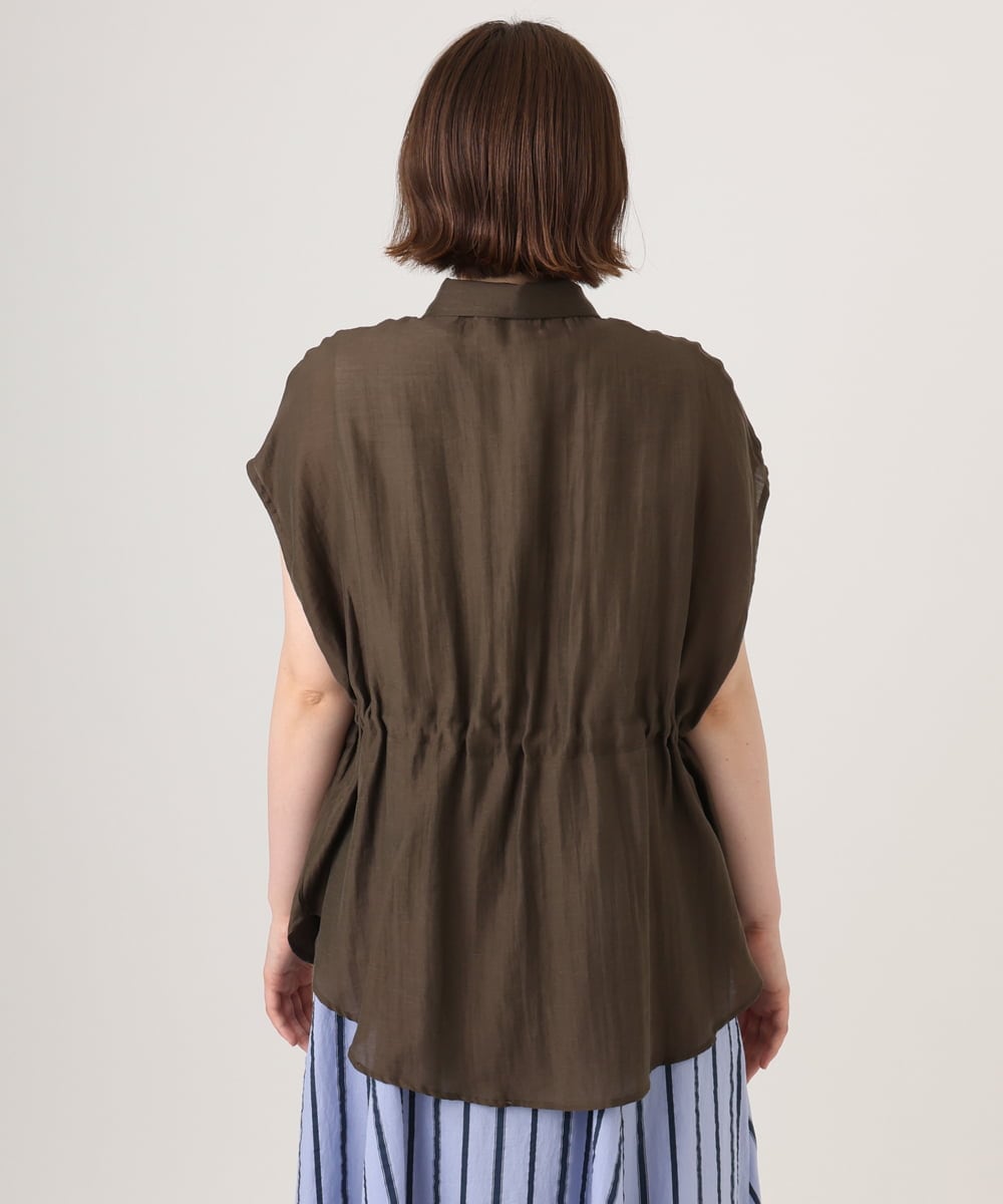OLJID14109 eur3(エウルキューブ) 【WEB先行販売】【大きいサイズ】サファリ風ジャケット ダークブラウン