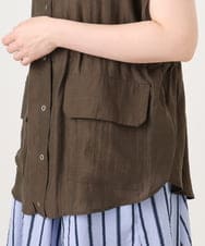 OLJID14109 eur3(エウルキューブ) 【WEB先行販売】【大きいサイズ】サファリ風ジャケット ダークブラウン