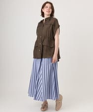OLJID14109 eur3(エウルキューブ) 【WEB先行販売】【大きいサイズ】サファリ風ジャケット ダークブラウン