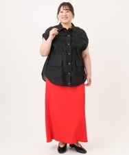 OLJID14109 eur3(エウルキューブ) 【WEB先行販売】【大きいサイズ】サファリ風ジャケット ブラック