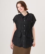 OLJID14109 eur3(エウルキューブ) 【WEB先行販売】【大きいサイズ】サファリ風ジャケット ブラック