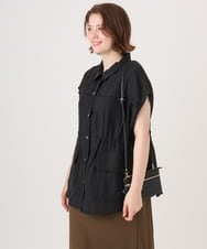 OLJID14109 eur3(エウルキューブ) 【WEB先行販売】【大きいサイズ】サファリ風ジャケット ブラック
