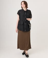 OLJID14109 eur3(エウルキューブ) 【WEB先行販売】【大きいサイズ】サファリ風ジャケット ブラック