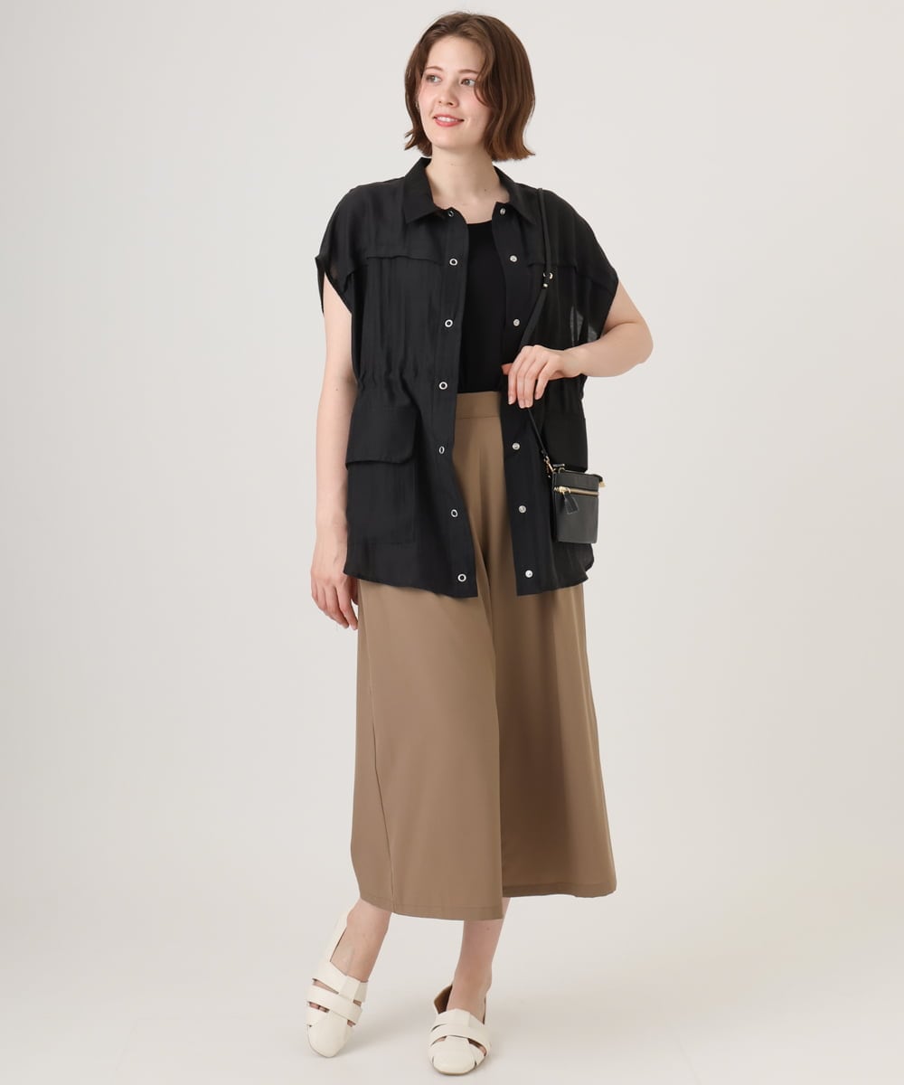 OLJID14109 eur3(エウルキューブ) 【WEB先行販売】【大きいサイズ】サファリ風ジャケット ブラック