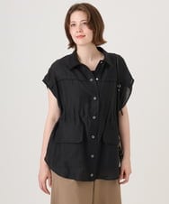 OLJID14109 eur3(エウルキューブ) 【WEB先行販売】【大きいサイズ】サファリ風ジャケット ブラック