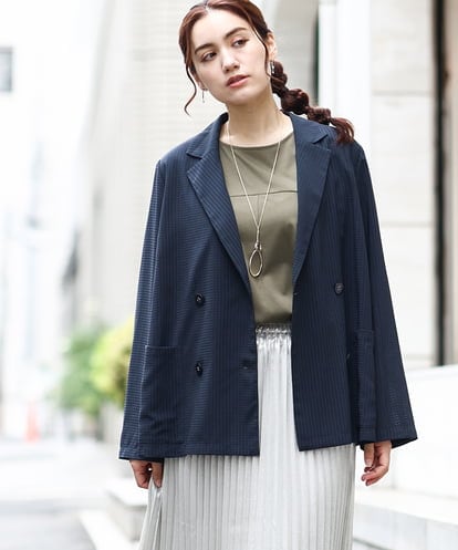 OLJIV10169 eur3 【大きいサイズ】チェックシアージャケット