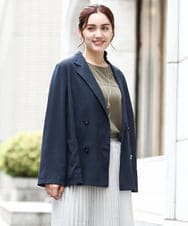 OLJIV10169 eur3(エウルキューブ) 【大きいサイズ】チェックシアージャケット ネイビー(57)