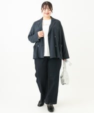 OLJIV10169 eur3(エウルキューブ) 【大きいサイズ】チェックシアージャケット ネイビー(57)