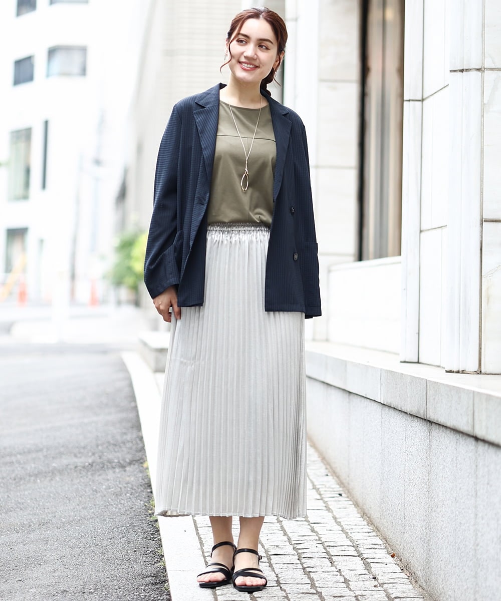 OLJIV10169 eur3(エウルキューブ) 【大きいサイズ】チェックシアージャケット ネイビー(57)