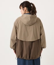 OLJKA01189 eur3(エウルキューブ) 【WEB先行販売】【大きいサイズ】バイカラーフーディーブルゾン ベージュ(82)