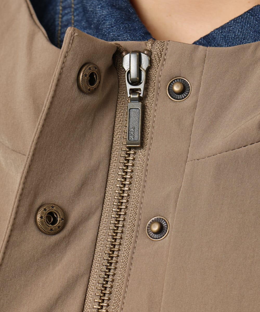OLJKA01189 eur3(エウルキューブ) 【WEB先行販売】【大きいサイズ】バイカラーフーディーブルゾン ベージュ(82)