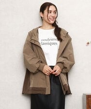 OLJKA01189 eur3(エウルキューブ) 【WEB先行販売】【大きいサイズ】バイカラーフーディーブルゾン ベージュ(82)
