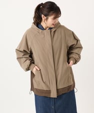 OLJKA01189 eur3(エウルキューブ) 【WEB先行販売】【大きいサイズ】バイカラーフーディーブルゾン ベージュ(82)