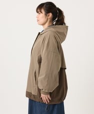 OLJKA01189 eur3(エウルキューブ) 【WEB先行販売】【大きいサイズ】バイカラーフーディーブルゾン ベージュ(82)