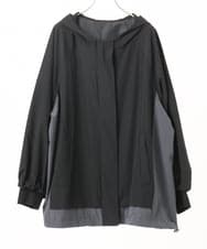 OLJKA01189 eur3(エウルキューブ) 【WEB先行販売】【大きいサイズ】バイカラーフーディーブルゾン ブラック(94)