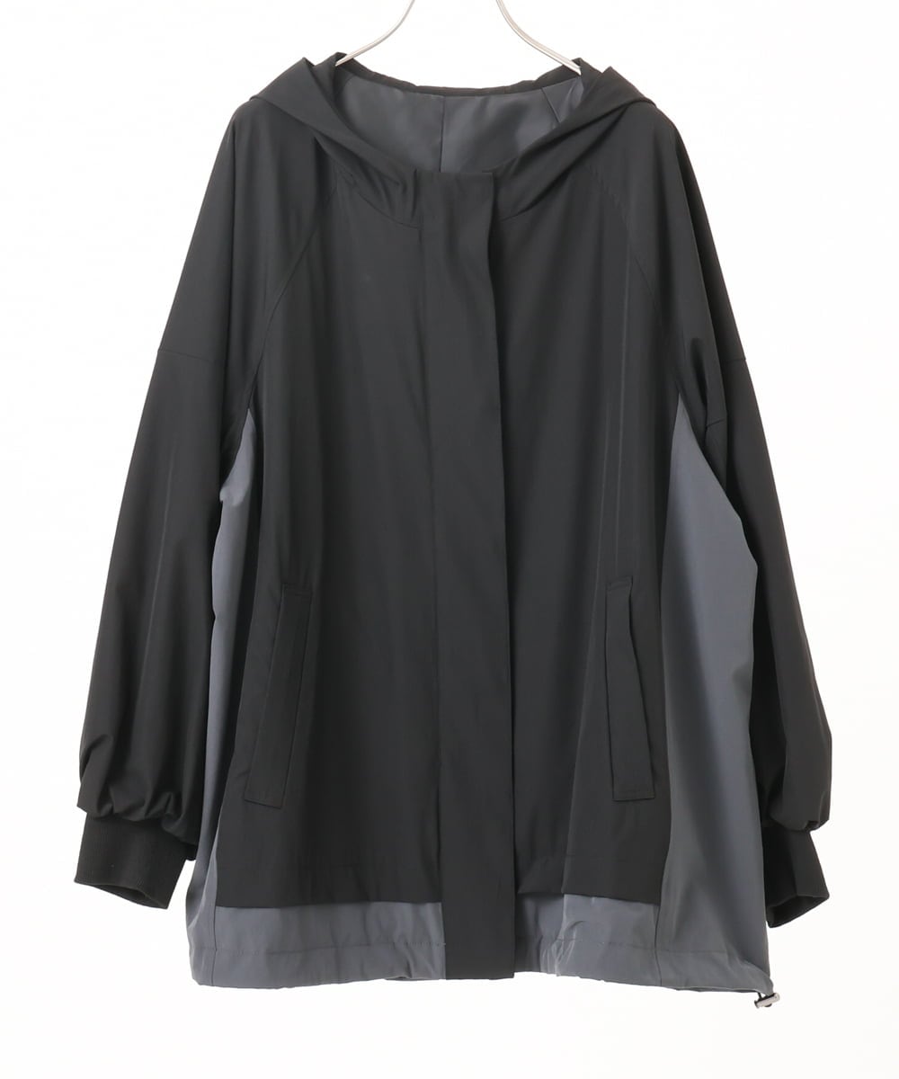 OLJKA01189 eur3(エウルキューブ) 【WEB先行販売】【大きいサイズ】バイカラーフーディーブルゾン ブラック(94)