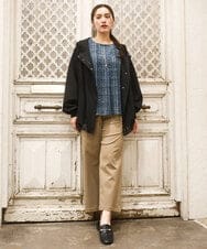 OLJKA01189 eur3(エウルキューブ) 【大きいサイズ】バイカラーフーディーブルゾン ブラック(94)