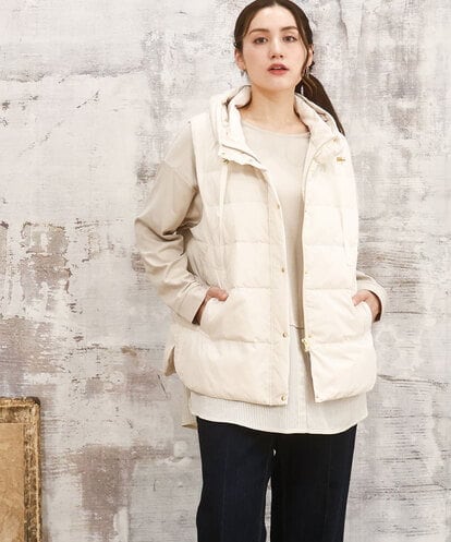OLJKA02239 eur3 【WEB先行販売】【大きいサイズ】フーディー風ダウンベスト