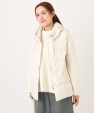 OLJKA02239 eur3(エウルキューブ) 【大きいサイズ】フーディー風ダウンベスト アイボリー(80)