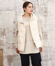 OLJKA02239 eur3(エウルキューブ) 【WEB先行販売】【大きいサイズ】フーディー風ダウンベスト アイボリー(80)