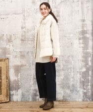 OLJKA02239 eur3(エウルキューブ) 【WEB先行販売】【大きいサイズ】フーディー風ダウンベスト アイボリー(80)