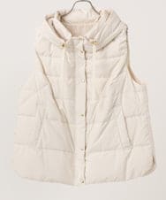OLJKA02239 eur3(エウルキューブ) 【WEB先行販売】【大きいサイズ】フーディー風ダウンベスト アイボリー(80)