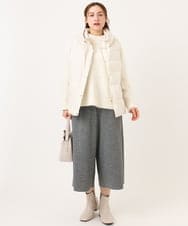 OLJKA02239 eur3(エウルキューブ) 【大きいサイズ】フーディー風ダウンベスト アイボリー(80)