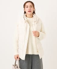 OLJKA02239 eur3(エウルキューブ) 【大きいサイズ】フーディー風ダウンベスト アイボリー(80)