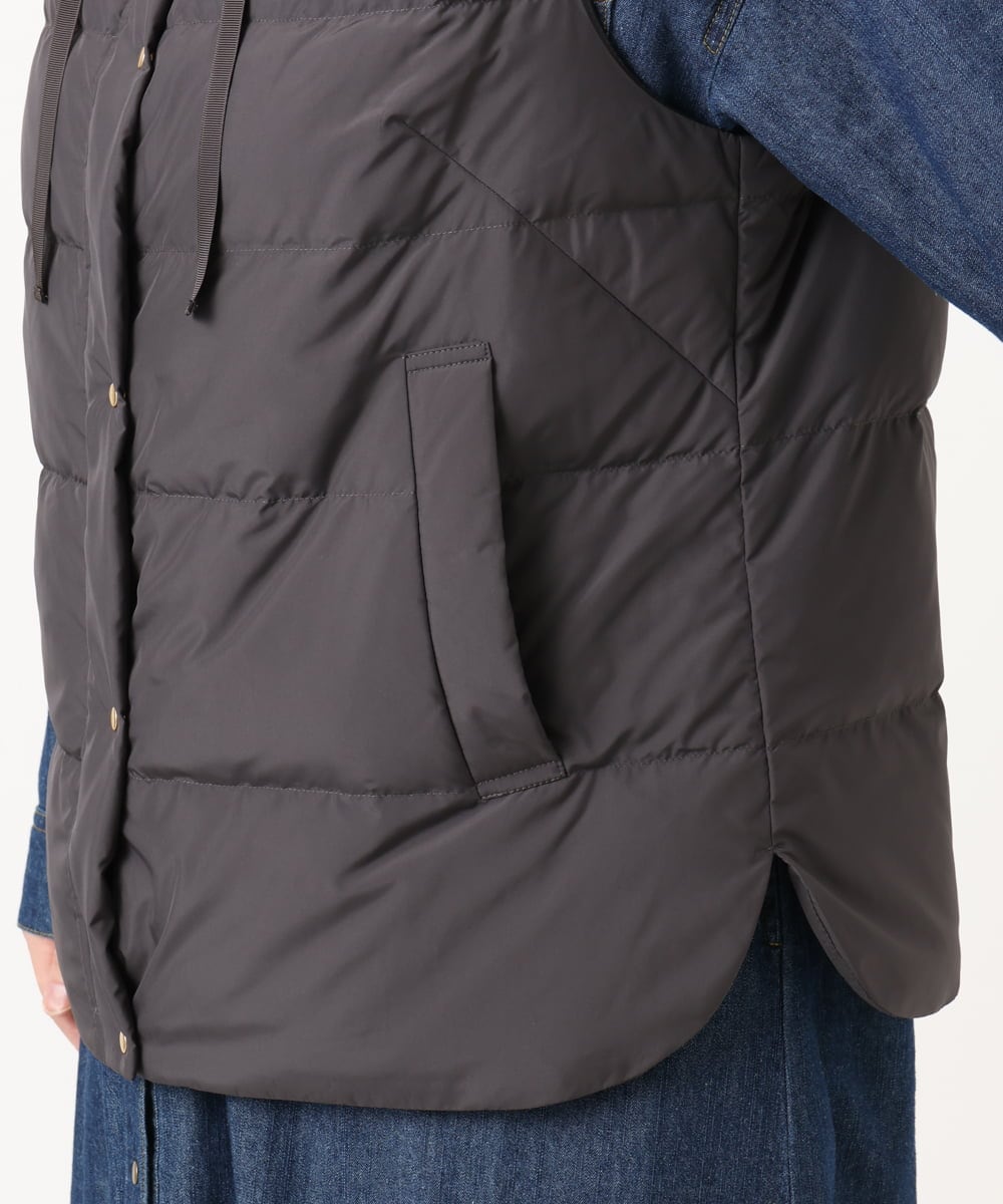OLJKA02239 eur3(エウルキューブ) 【WEB先行販売】【大きいサイズ】フーディー風ダウンベスト ダークグレー(93)