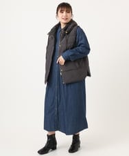 OLJKA02239 eur3(エウルキューブ) 【WEB先行販売】【大きいサイズ】フーディー風ダウンベスト ダークグレー(93)