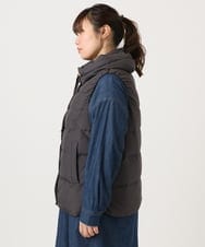 OLJKA02239 eur3(エウルキューブ) 【WEB先行販売】【大きいサイズ】フーディー風ダウンベスト ダークグレー(93)