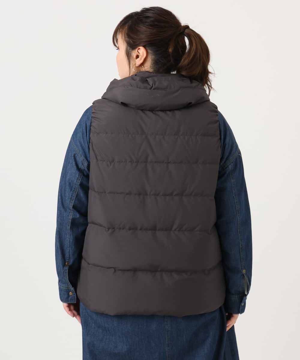 OLJKA02239 eur3(エウルキューブ) 【WEB先行販売】【大きいサイズ】フーディー風ダウンベスト ダークグレー(93)