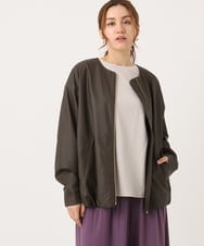 OLJKA04179 その他 【予約】【大きいサイズ】フェイクレザーノーカラージャケット ダークブラウン(87)