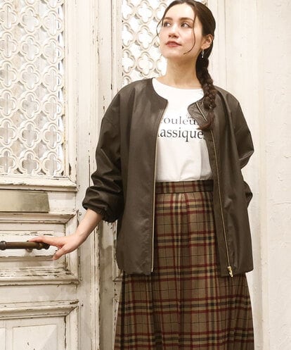 OLJKA04179 eur3 【大きいサイズ】フェイクレザーノーカラージャケット