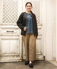 OLJKA04179 eur3(エウルキューブ) 【大きいサイズ】フェイクレザーノーカラージャケット ブラック(94)