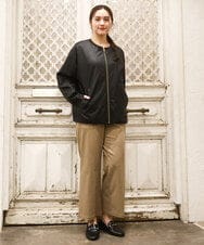 OLJKA04179 eur3(エウルキューブ) 【大きいサイズ】フェイクレザーノーカラージャケット ブラック(94)
