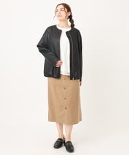OLJKA04179 その他 【予約】【大きいサイズ】フェイクレザーノーカラージャケット ブラック(94)
