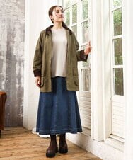 OLJKA05199 eur3(エウルキューブ) 【大きいサイズ】ステンカラーワークジャケット カーキ(36)