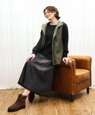OLJKD01139 eur3(エウルキューブ) 【WEB先行販売】【大きいサイズ】リバーシブルベスト カーキ