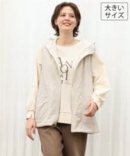 OLJKD01139 eur3(エウルキューブ) 【WEB先行販売】【大きいサイズ】リバーシブルベスト アイボリー