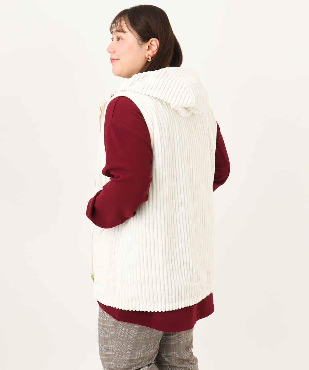 OLJKD01139 eur3(エウルキューブ) 【WEB先行販売】【大きいサイズ】リバーシブルベスト アイボリー