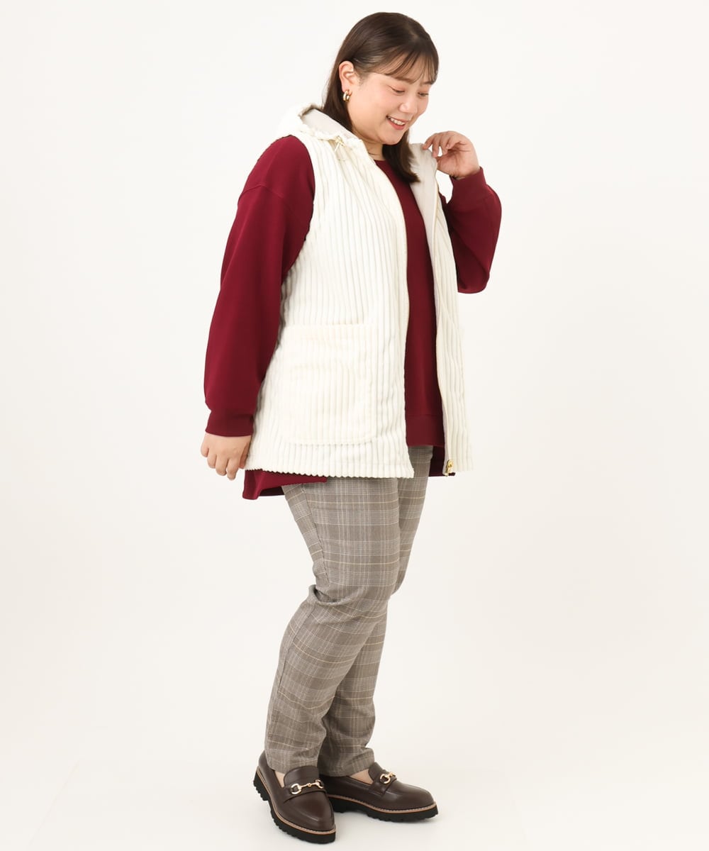 OLJKD01139 eur3(エウルキューブ) 【WEB先行販売】【大きいサイズ】リバーシブルベスト アイボリー