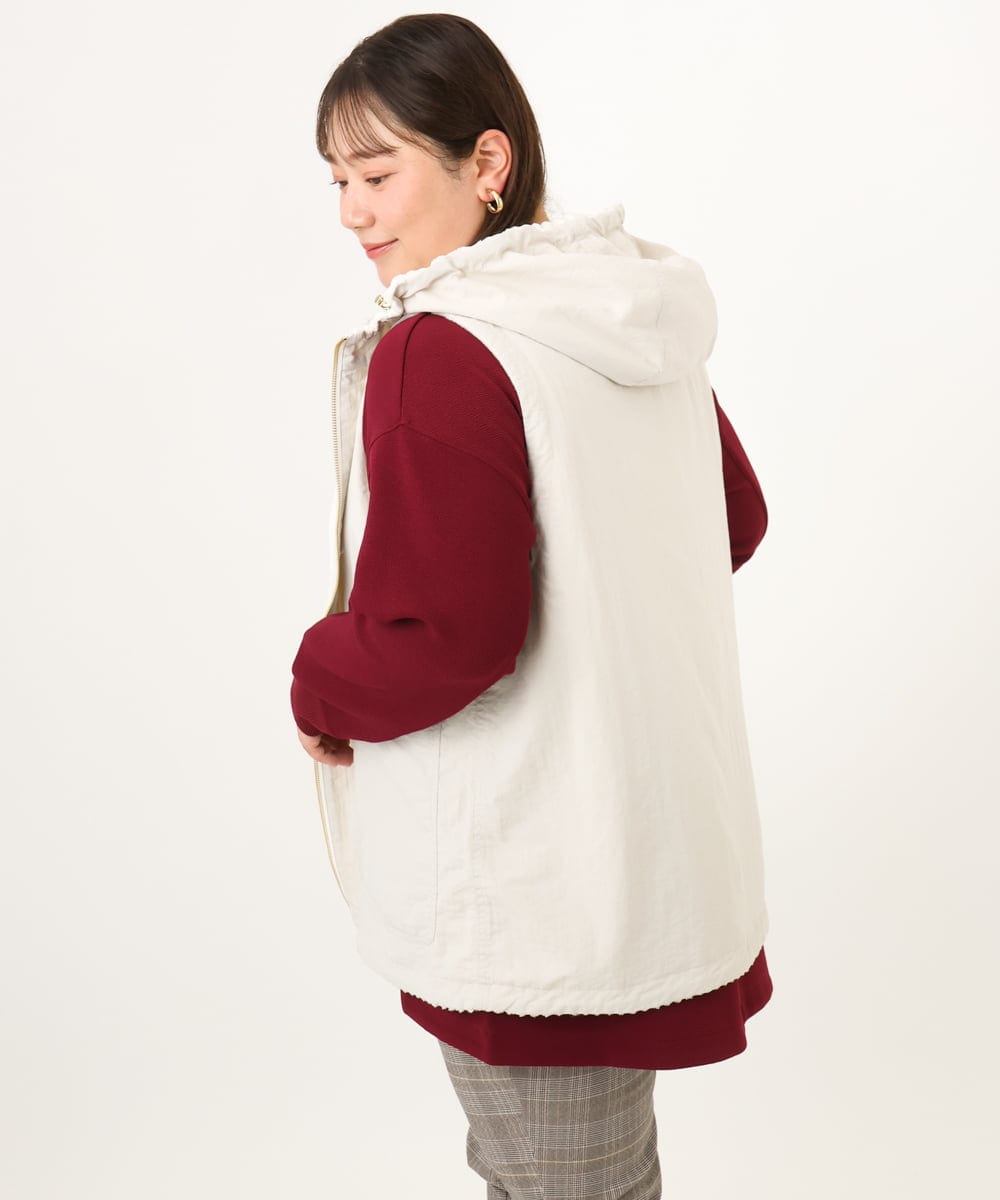 OLJKD01139 eur3(エウルキューブ) 【WEB先行販売】【大きいサイズ】リバーシブルベスト アイボリー