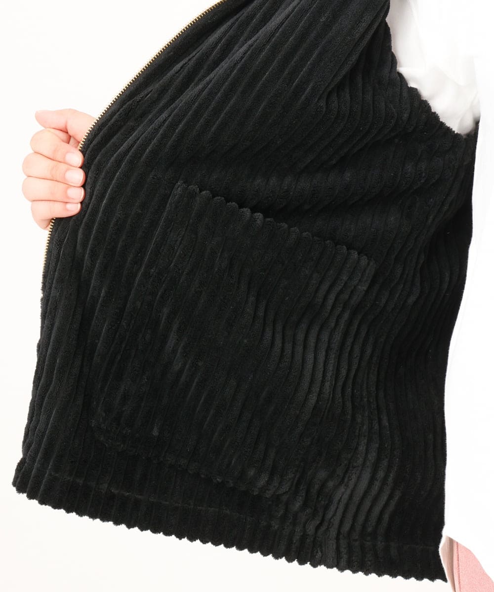 OLJKD01139 eur3(エウルキューブ) 【WEB先行販売】【大きいサイズ】リバーシブルベスト ブラック